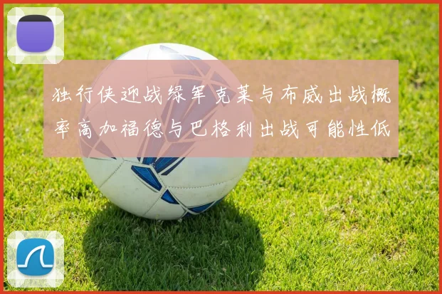 独行侠迎战绿军克莱与布威出战概率高加福德与巴格利出战可能性低